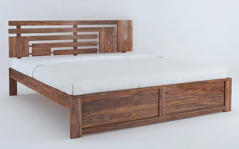 wooden bed without storage