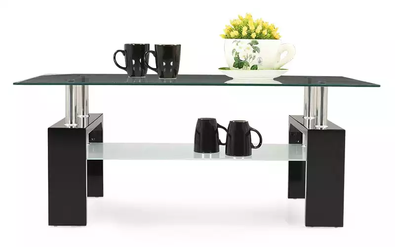 glass top center table