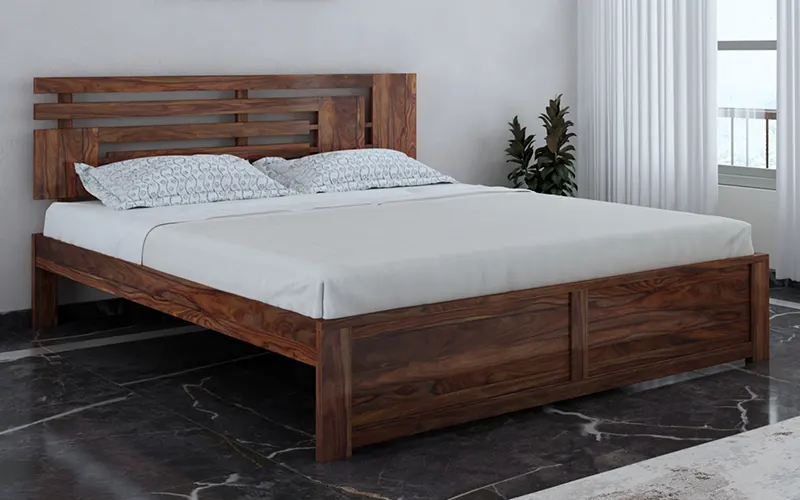 Sheesham wooden bed without storage online